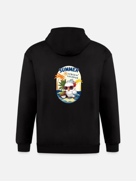cockatoo and coconut - Gildan Heavy Blend Adult Zip Hoodie - black