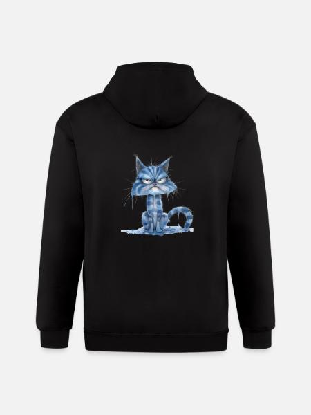 Funny Cat - Gildan Heavy Blend Adult Zip Hoodie - black