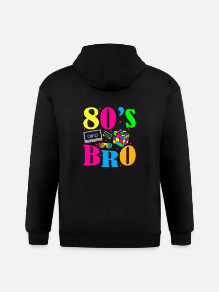 80s bro - Gildan Heavy Blend Adult Zip Hoodie - black