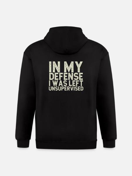 I Was Left Unsupervised - Gildan Heavy Blend Adult Zip Hoodie - black