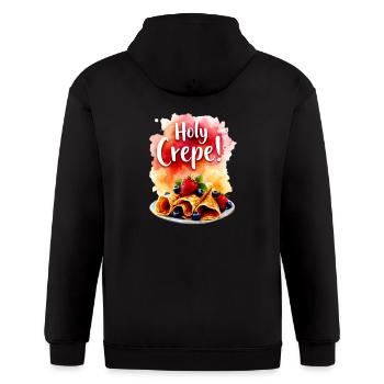 Holy Crepe! - Funny Berry Print Design for Berry - Gildan Heavy Blend Adult Zip Hoodie - black - Back - Nick (188cm)