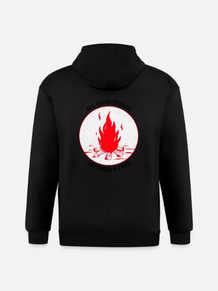 Bonfire in the wild - Gildan Heavy Blend Adult Zip Hoodie - black