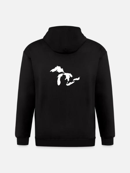 Great lakes white - Gildan Heavy Blend Adult Zip Hoodie - black