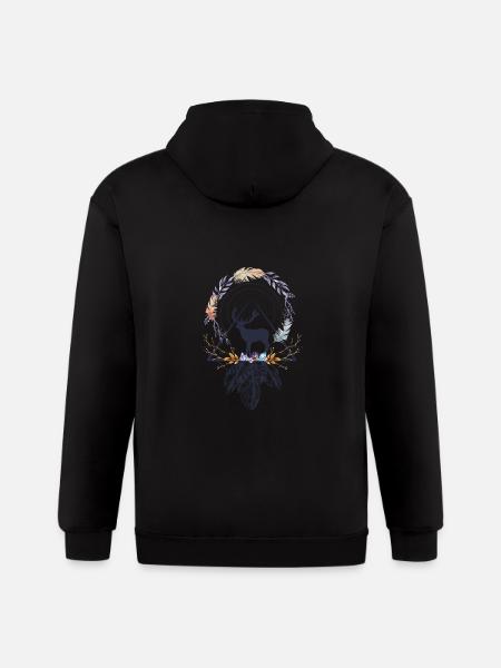 Beautiful Boho Design - Gildan Heavy Blend Adult Zip Hoodie - black