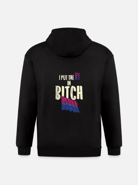 BISEXUAL Bi in Bitch - Gildan Heavy Blend Adult Zip Hoodie - black