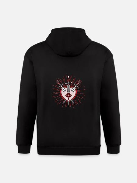 broken heart heartbroken - Gildan Heavy Blend Adult Zip Hoodie - black