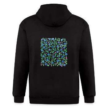 Blueberry Season - Gildan Heavy Blend Adult Zip Hoodie - black - Back - Nick (188cm)