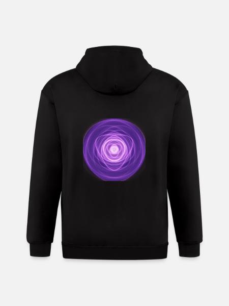 Purple Fractal Rose - Gildan Heavy Blend Adult Zip Hoodie - black