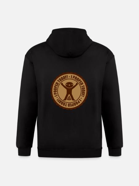 I pooped today quote - Gildan Heavy Blend Adult Zip Hoodie - black