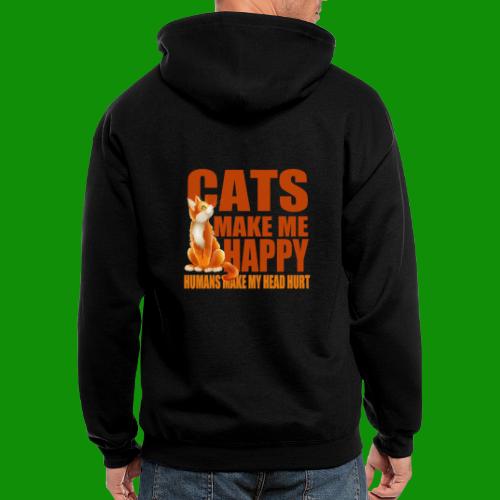 Cats Make Me Happy - Men's Zip Hoodie