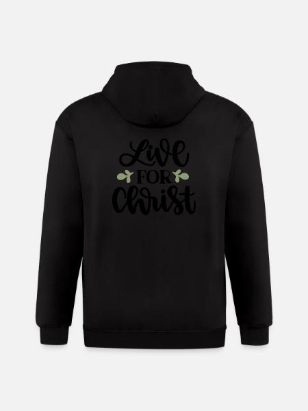 Live For Christ - Gildan Heavy Blend Adult Zip Hoodie - black