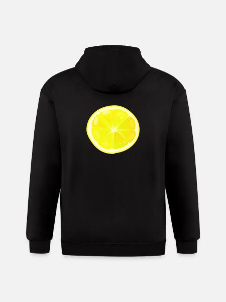 Lemon slice - Gildan Heavy Blend Adult Zip Hoodie - black