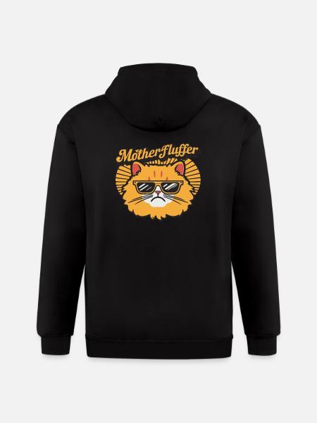 Motherfluffer Grumpy Cat Black - Gildan Heavy Blend Adult Zip Hoodie - black
