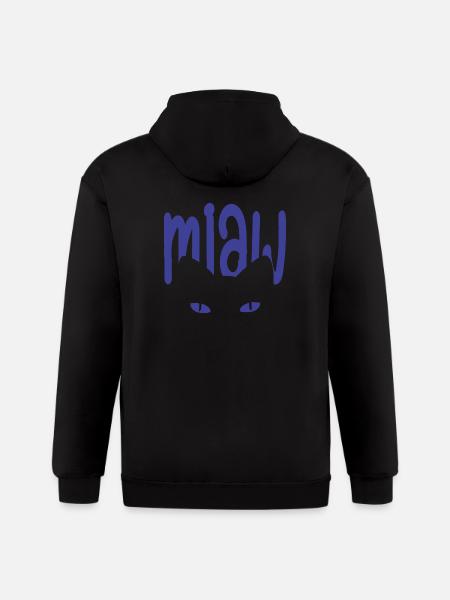 cat miaw - Gildan Heavy Blend Adult Zip Hoodie - black
