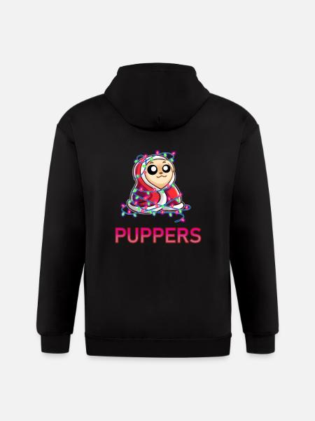 Comfy Christmas Pupper - Gildan Heavy Blend Adult Zip Hoodie - black