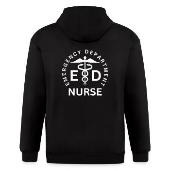 Emergency Nurse ED Nurse ER Emergency - Gildan Heavy Blend Adult Zip Hoodie - black - Back - Nick (188cm)