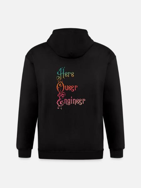 Here queer engineer - Gildan Heavy Blend Adult Zip Hoodie - black