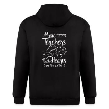 Music teachers touch hearts one note at a time - Gildan Heavy Blend Adult Zip Hoodie - black - Back - Nick (188cm)