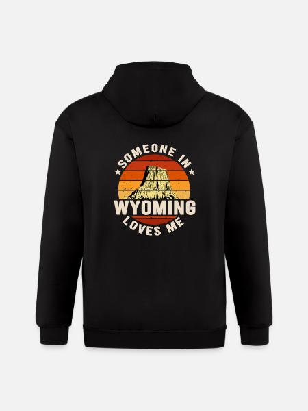 Someone In Wyoming Loves Me - Gildan Heavy Blend Adult Zip Hoodie - black