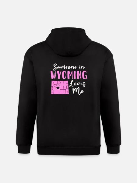 Someone In Wyoming Loves Me - Gildan Heavy Blend Adult Zip Hoodie - black