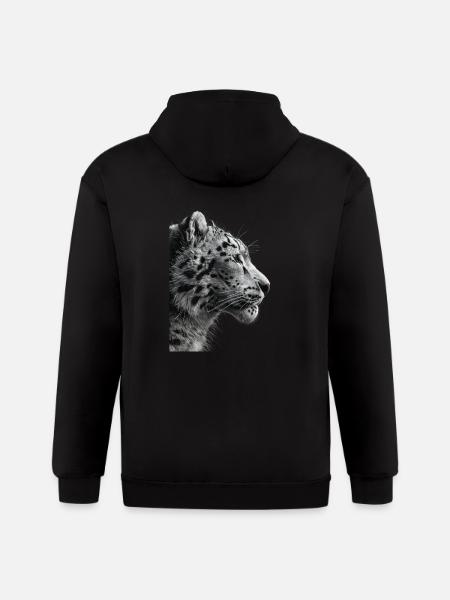 Snow Leopard - Gildan Heavy Blend Adult Zip Hoodie - black