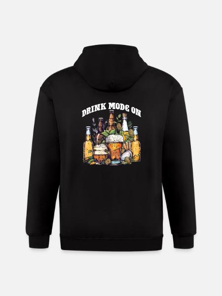 Drink Mode On - Gildan Heavy Blend Adult Zip Hoodie - black
