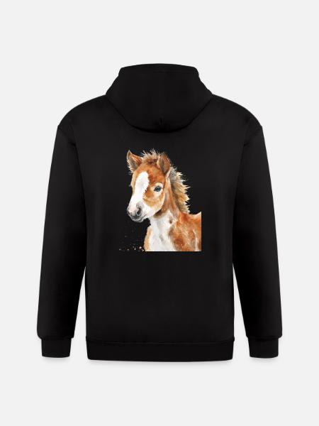 Horse - Gildan Heavy Blend Adult Zip Hoodie - black