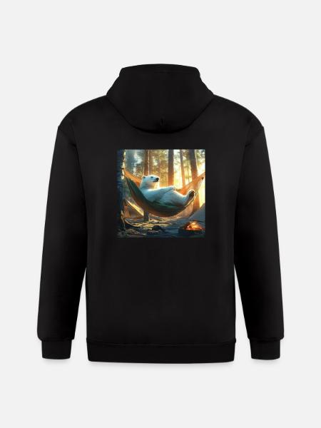 Polar Bear - Gildan Heavy Blend Adult Zip Hoodie - black