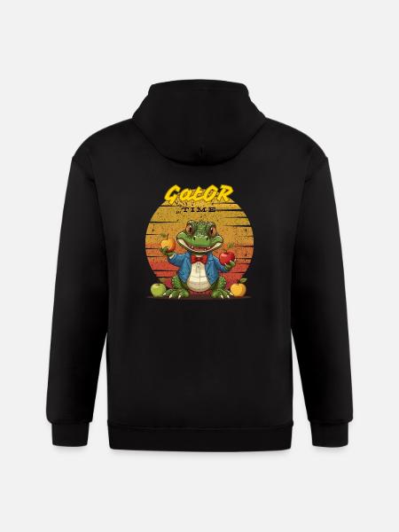 Alligator Apple Cute - Gildan Heavy Blend Adult Zip Hoodie - black