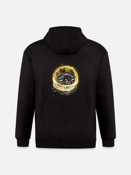 Illuminated Salamander - Gildan Heavy Blend Adult Zip Hoodie - black