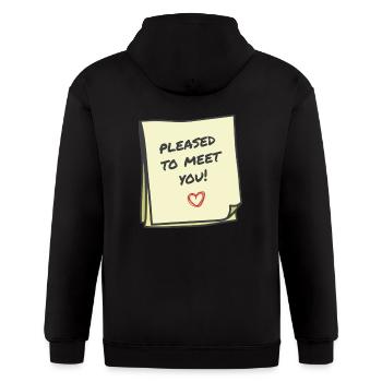 Pleased to meet you - Gildan Heavy Blend Adult Zip Hoodie - black - Back - Nick (188cm)