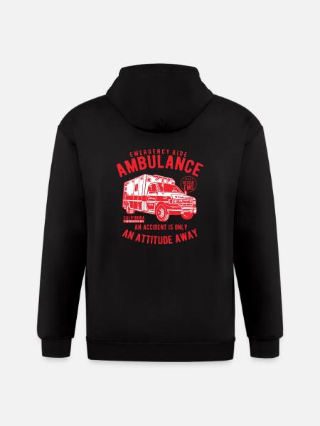 Ambulance Emergency Ride - Gildan Heavy Blend Adult Zip Hoodie - black