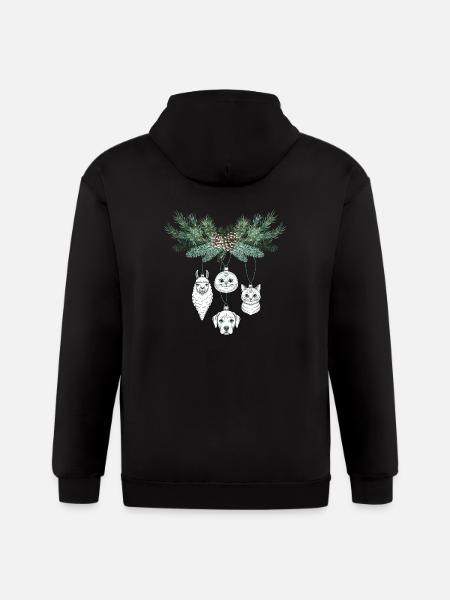 Animal Ornament Festivity - Gildan Heavy Blend Adult Zip Hoodie - black