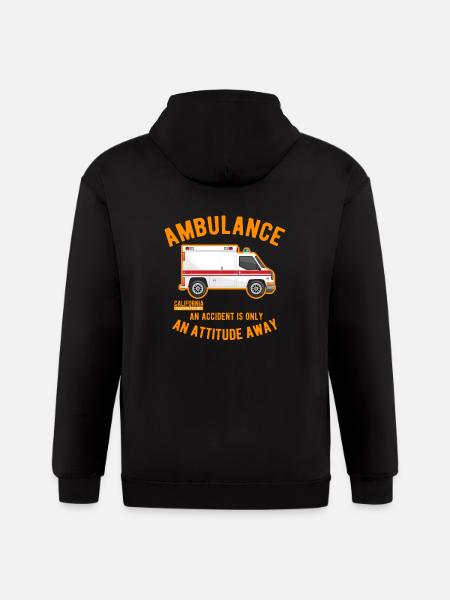 Ambulance Emergency Rescue - Gildan Heavy Blend Adult Zip Hoodie - black