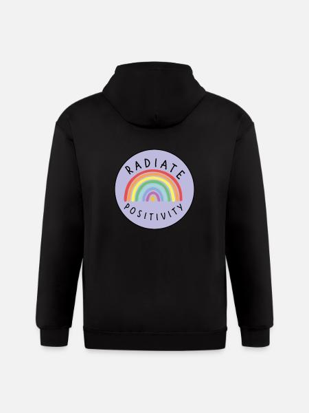 Radiate positivity - Gildan Heavy Blend Adult Zip Hoodie - black