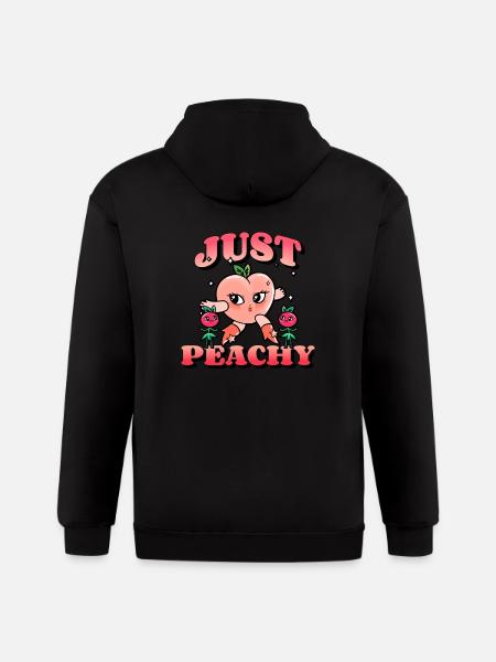 Just Peachy - Gildan Heavy Blend Adult Zip Hoodie - black