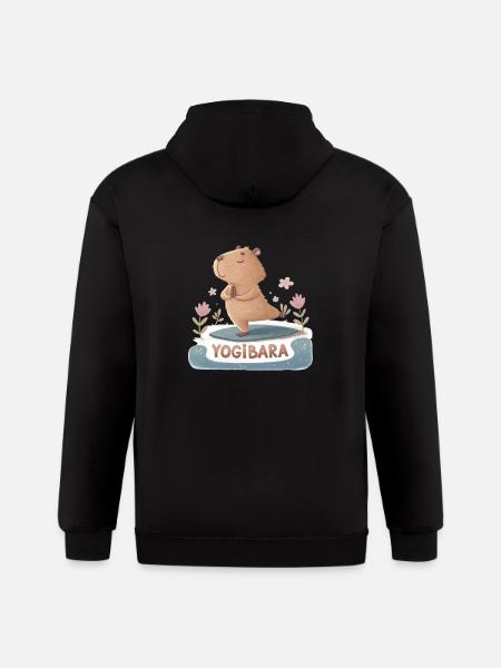 Capybara Yogi - Gildan Heavy Blend Adult Zip Hoodie - black