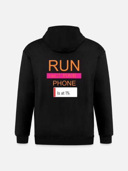 Phone run - Gildan Heavy Blend Adult Zip Hoodie - black