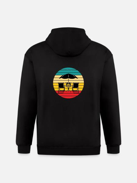 beach umbrella - Gildan Heavy Blend Adult Zip Hoodie - black