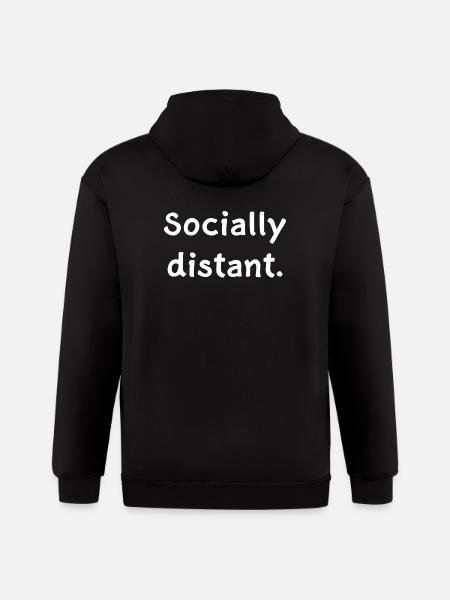 Socially distant - Gildan Heavy Blend Adult Zip Hoodie - black