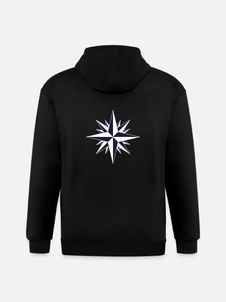 Compass Rose - Gildan Heavy Blend Adult Zip Hoodie - black