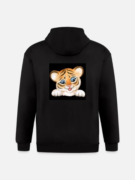 Beautiful baby tiger - Gildan Heavy Blend Adult Zip Hoodie - black