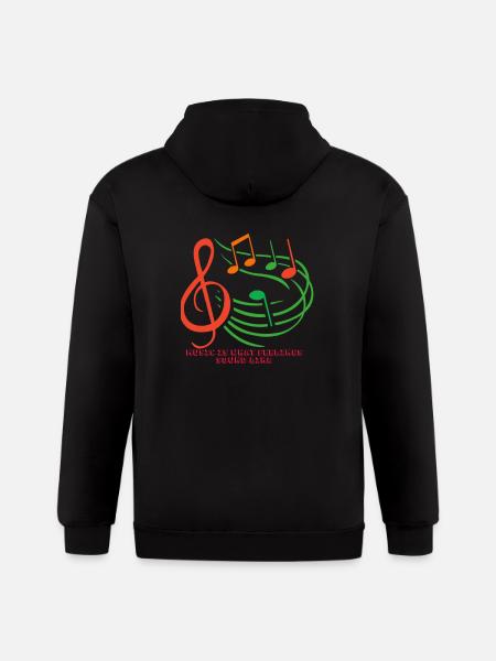 Music feelings - Gildan Heavy Blend Adult Zip Hoodie - black