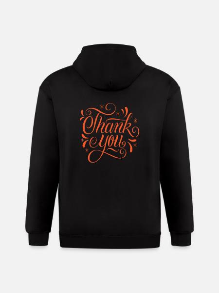 Thank you - Gildan Heavy Blend Adult Zip Hoodie - black