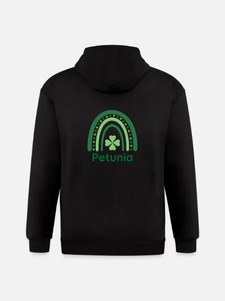 Petunia Clover Charm Boho Rainbow - Gildan Heavy Blend Adult Zip Hoodie - black