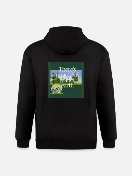 ONE PLANET EARTH - Gildan Heavy Blend Adult Zip Hoodie - black