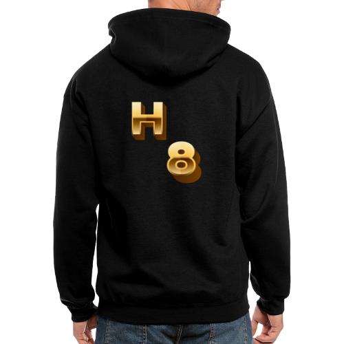 H 8 Letter & Number logo design - Men's Zip Hoodie