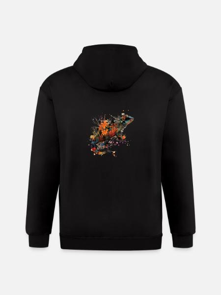 Spotted Fire Salamander - Gildan Heavy Blend Adult Zip Hoodie - black
