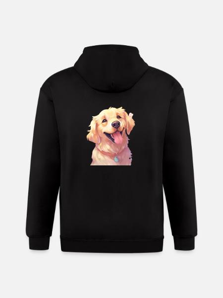 Golden Retriever Art - Gildan Heavy Blend Adult Zip Hoodie - black