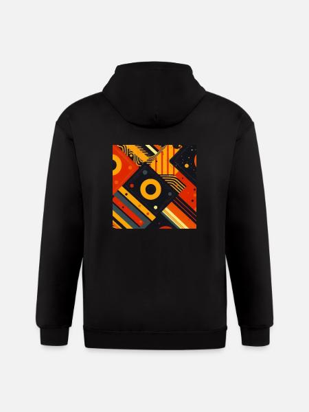 Retro Abstractions - Gildan Heavy Blend Adult Zip Hoodie - black